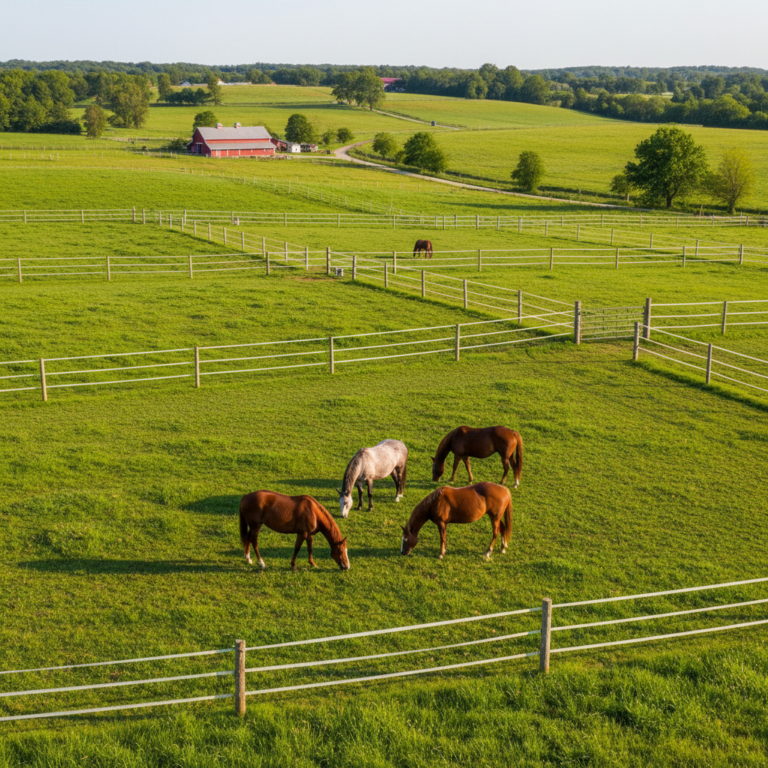 Ló legelő felosztása villanypásztorral