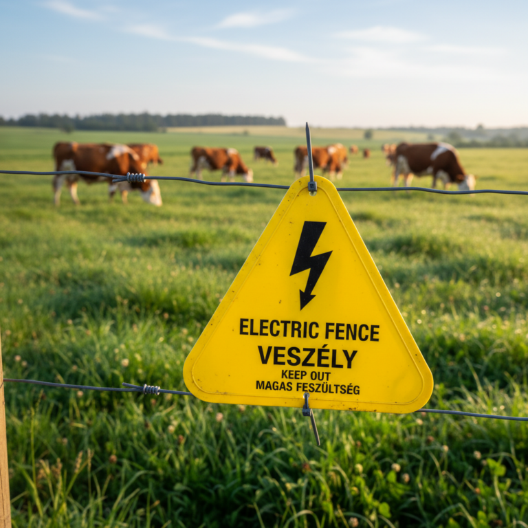 Villanypásztor jelzőtáblák és biztonsági jelzések